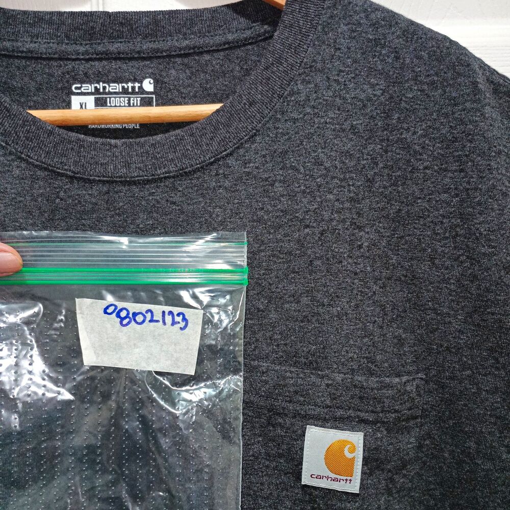 Carhartt K87-M Men's XL Loose Fit Gray Pocket Crew Neck Short Sleeve Tee